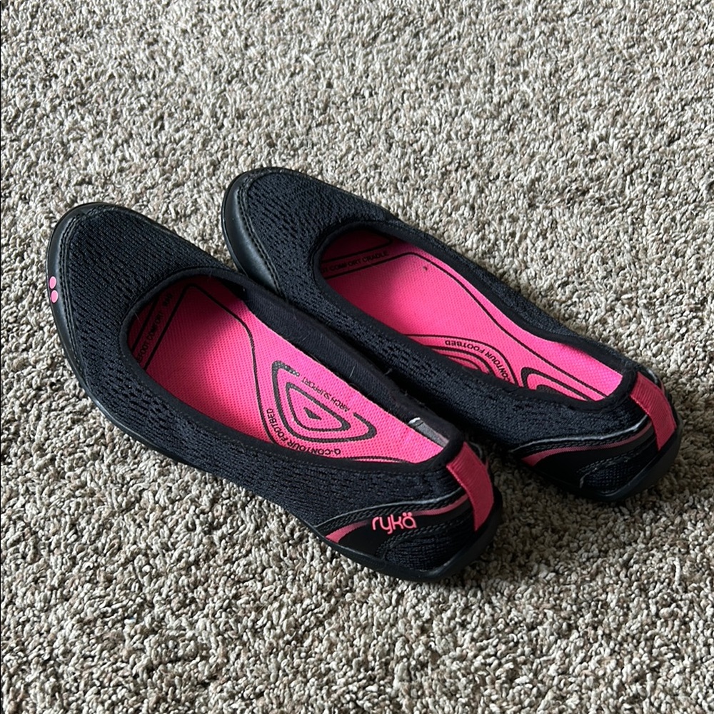 Ryka Black and Pink Ballet Flats Size 7